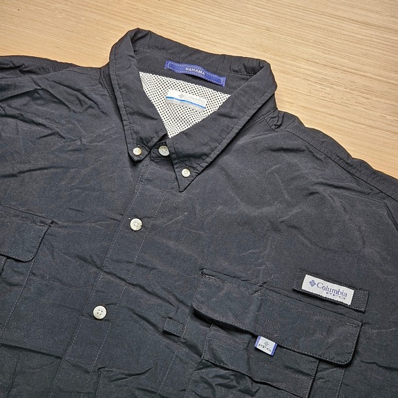 Columbia Bahama Short Sleeve Fishing Shirt Mens 4XLT Black Vented PFG Button Up - Picture 1 of 11